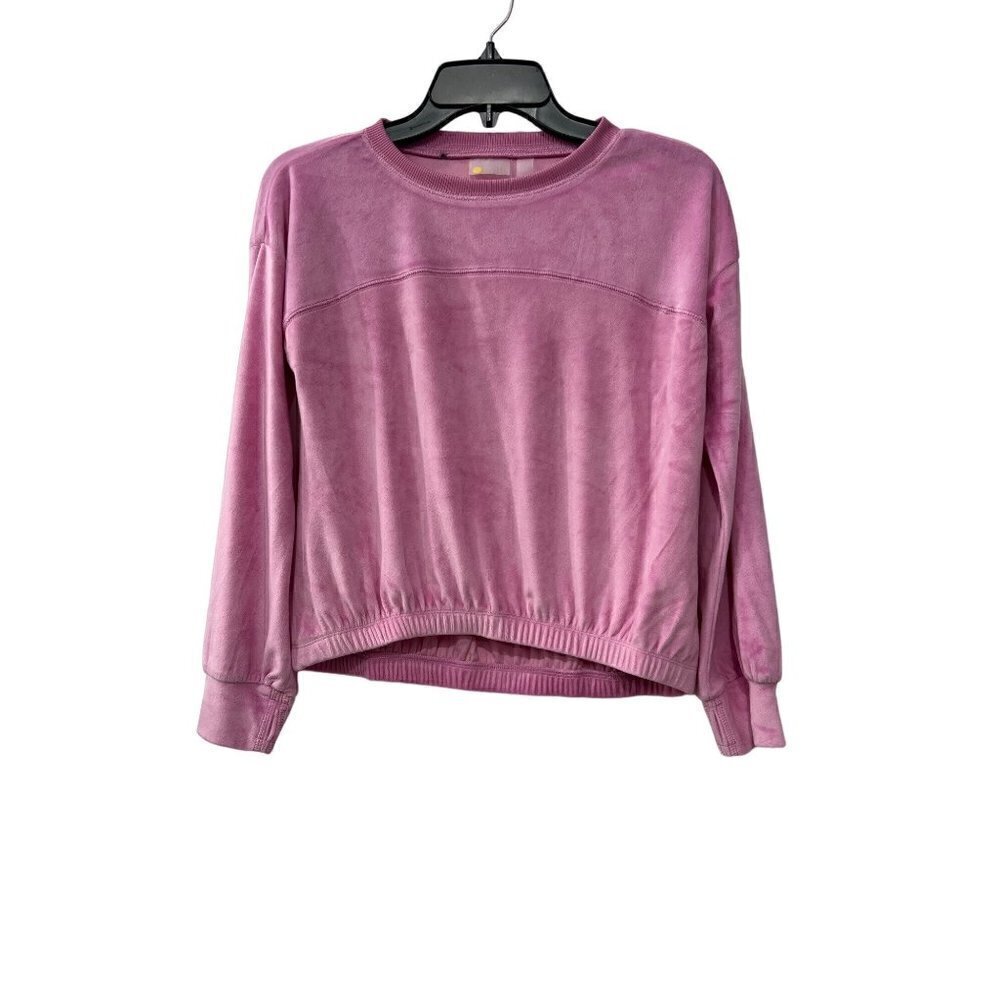 New ZELLA GIRL Kids' Size L (10/12) Cozy Active Luxe velour Top Pink *Defect*